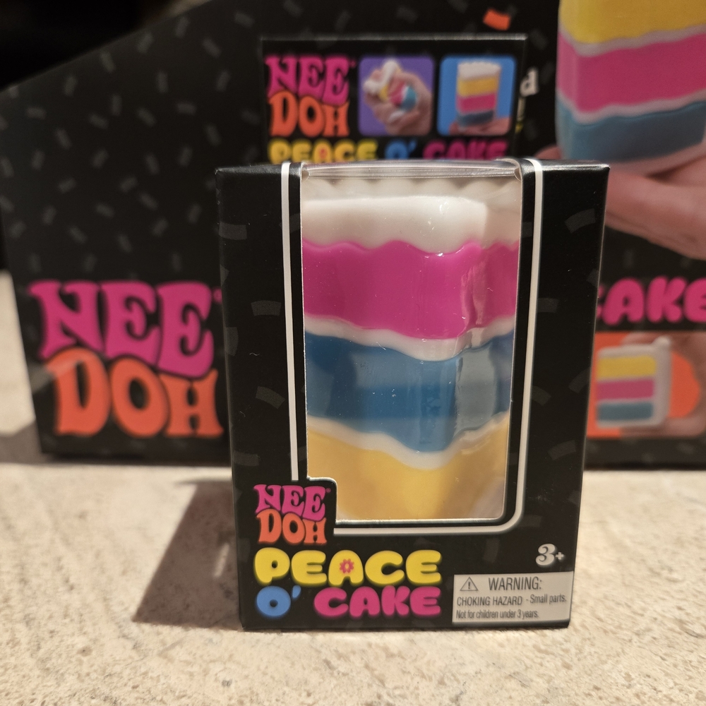 NeeDoh Peace O' Cake Kids Toy - White, Pink, Blue, Yellow